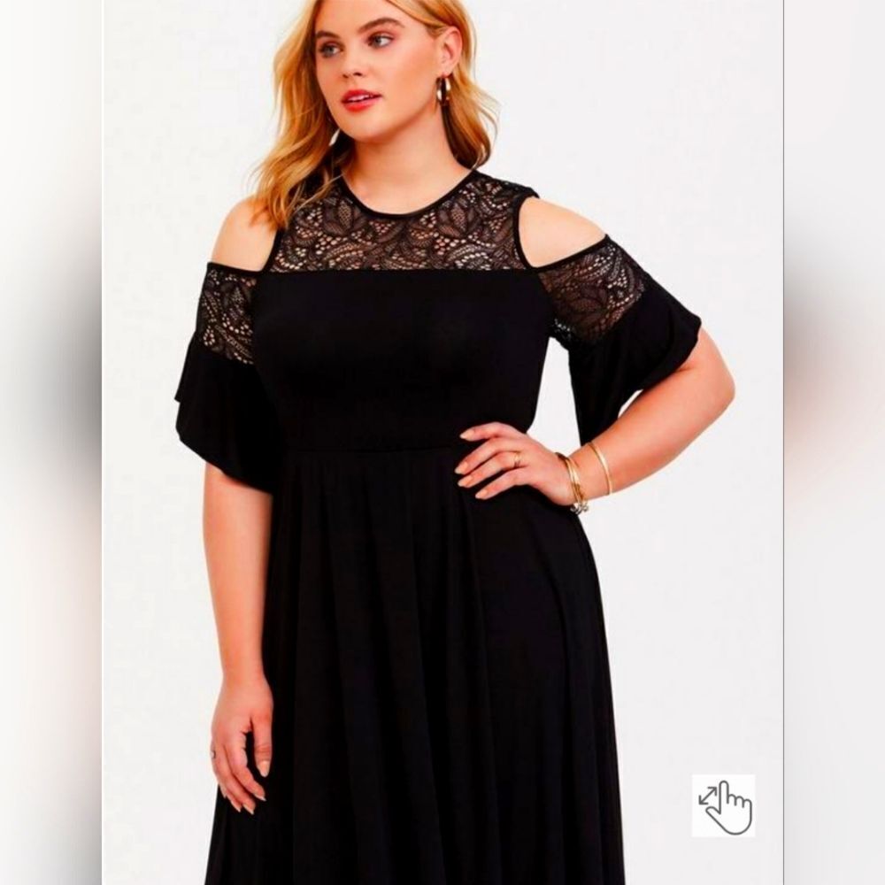 Torrid Midi Jersey Cold Shoulder Dress - Size 2X - Picture 1 of 5